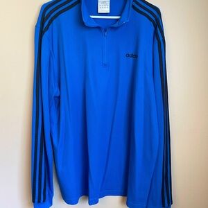 Adidas royal blue long sleeve half zip pullovers Large